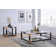 Beuna Contemporary 25" Square End Table with Glass Top and Shelf in White Brushed & Black