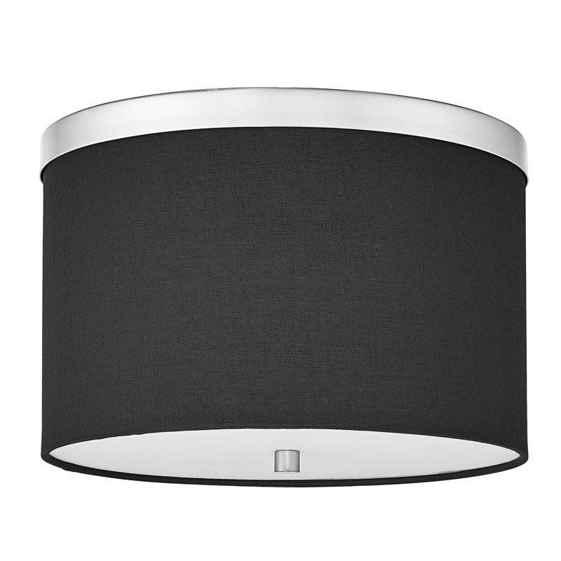 Plafonnier encastré 2 lumières Jazemine, Chrome poli, Noir