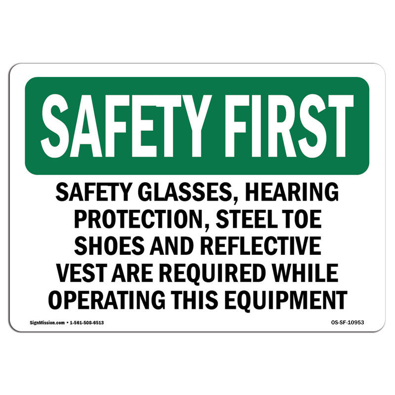 «Safety First Sign», H 18 po x l 24 po x P 0,1 po