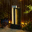 Très grande fontaine d'extérieur en polyrésine à surface texturée 38,25 "avec pompe et lumière DEL (KD) Morden