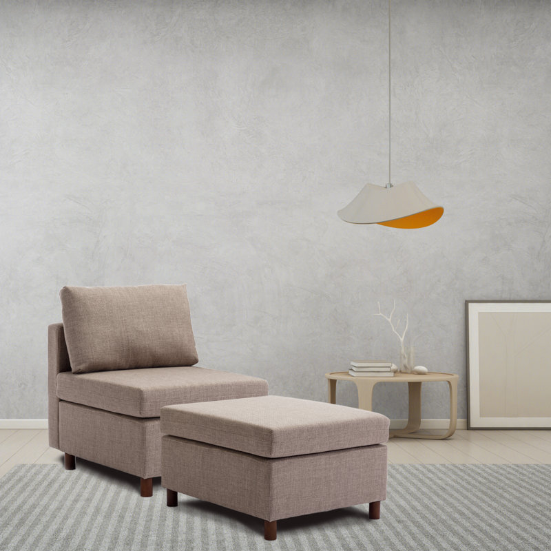 Fauteuil d'appoint sans accoudoirs Modern, Gris