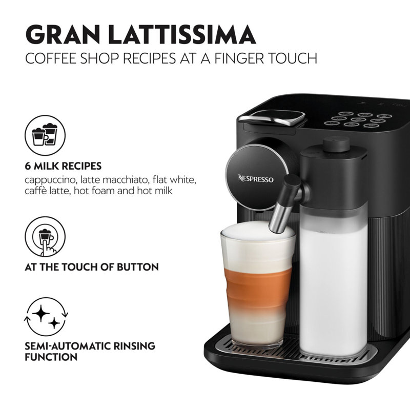 Nespresso Gran Lattissima Coffee & Espresso Combo Brewer, Black