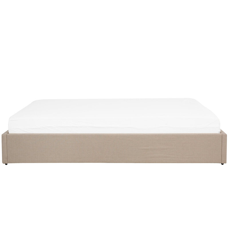 Amara Upholstered Ottoman Storage Bed, European Super King (180 x 200 cm), Beige