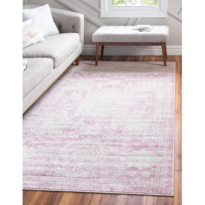 Tapis oriental rose / ivoire Fawe