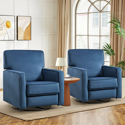 29.9" W Velvet Swivel Push-Back Recliner