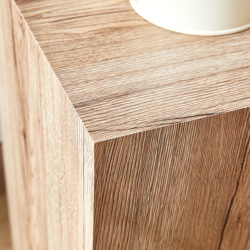 Table basse carrée en bois manufacturé Javanie , Bois de chêne, H 19,69 po x l 11,8 po x P 11,8 po