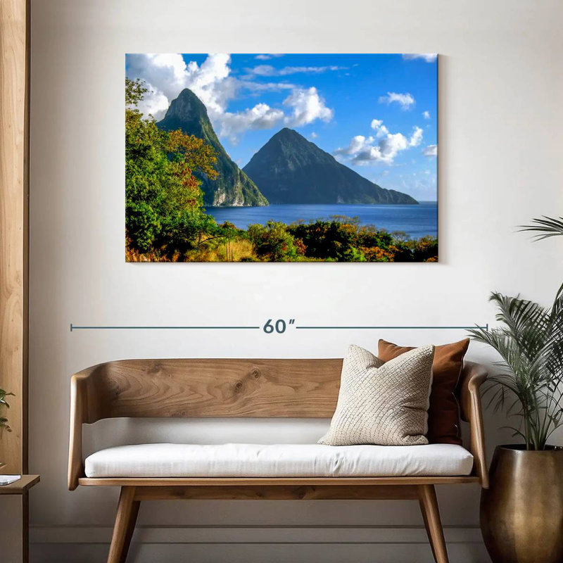 Ravi Pitons In St. Lucia, 30" H x 45" W