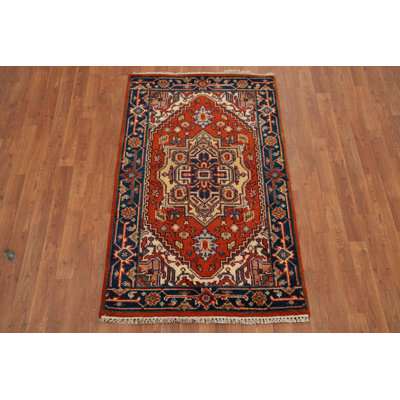 Tapis traditionnel indien à motif géométrique 3 x 5