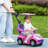 Qaba Push Car For Kids 1-3 Years, 3 In 1 Ride On Sliding Car, Foot To Floor Baby Push Car With Removable Handle, Music, Horn, Canopy, Safety Guardrail-124595243
