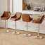 Ensemble de 4 tabourets de bar Aryelle, tabourets réglables à hauteur de comptoir avec dossier et accoudoirs, chaises de bar pivotantes modernes avec repose-pieds, tabourets de cuisine en polyuréthane revêtus d'îlot de cuisine, brun-1058920762-1058920764