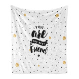 Ambesonne Best Friend Fleece Throw Blanket Polka Dots Backdrop Sand Brown and Charcoal Grey