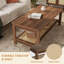 Ensemble de table de salon 2 pièces, console média 63 po pour téléviseur de 70 po, table basse avec rangement, noyer de ferme