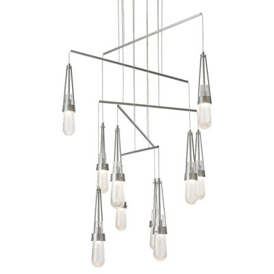 Link 10-Light Mobile Pendant - Natural Iron - Clear Glass - Standard Overall Height