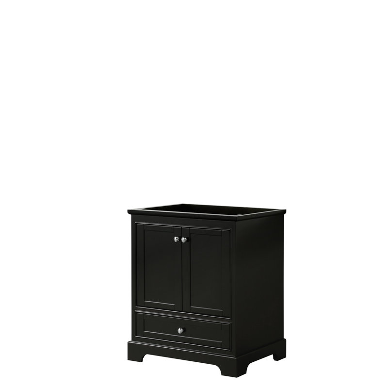 Deborah 29.25'' Single Bathroom Vanity Base Only, Dark Espresso/Polished Chrome