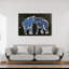 Blue Elephants Embrace Abstract Contemporary Modern Elephant Wildlife Wall Art Print 1 Piece Wrapped Canvas Wall Art-1466584773