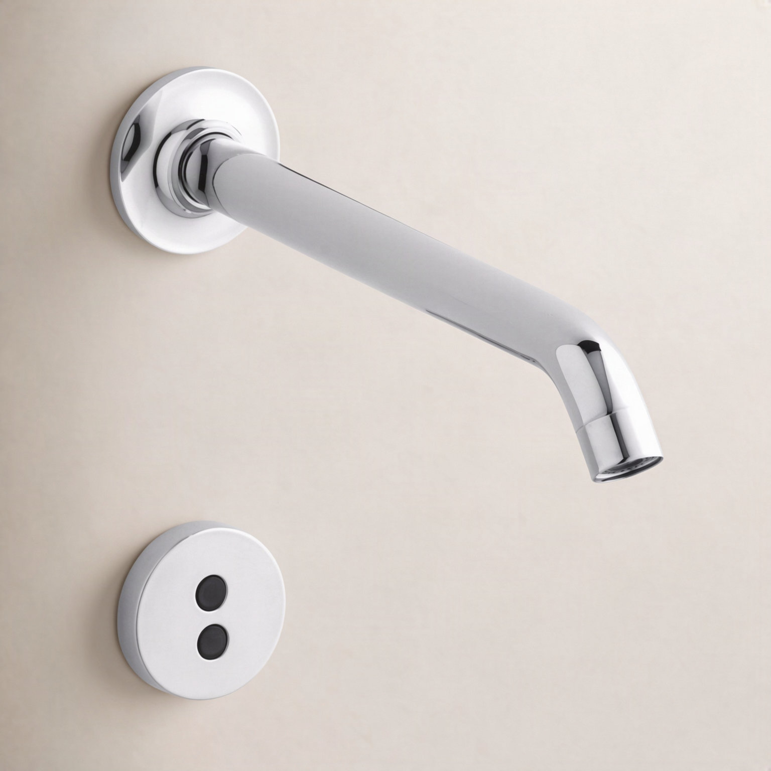 Purist Wall-Mount Commercial Bathroom Faucet, Polished Chrome