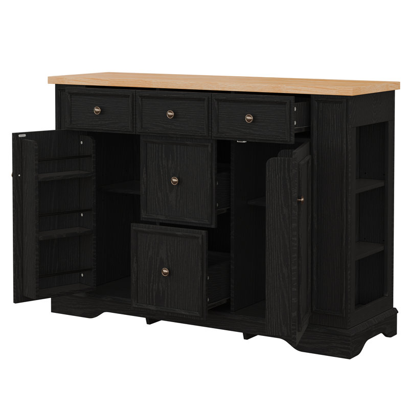 Sideboard Buffet Cabinet with Spacious Storage, Black