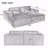 Sectional Sofa Bed, Corduroy 2-Seater  With 2 Throw Pillows-433584273
