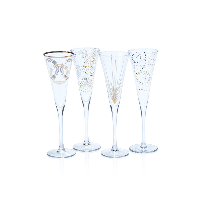 Ensemble de 4 flûtes en verre 5 onces 4 pièces Milaca