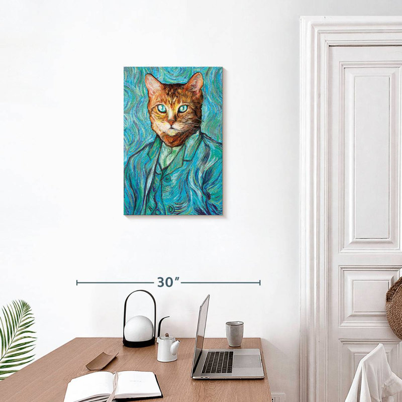 Ketti Van Gogh Inspired Cat Portrait, 24" H x 16" W