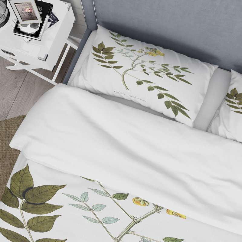 Vintage Botanicals XVIII - Traditional Duvet Cover Set - Microfiber Polyester, Queen Duvet Cover + 2 Standard Shams