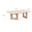 Table basse Aky 50 po, plateau en faux marbre, cadre à panneau ouvert, brun naturel