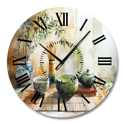 Japanese Tea Ceremony Still Life - Zen Metal Wall Clock