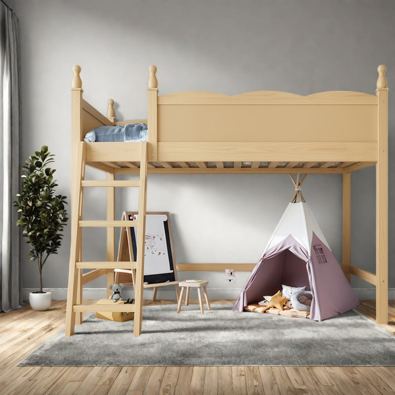 Lit mezzanine simple peu encombrant, rangement moderne en bois aggloméré pour la maison