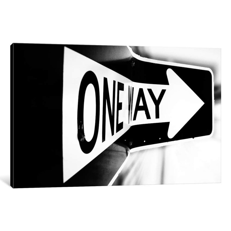 Which Way (One Way) by Bob Larson - Print on Canvas, 30.48 cm H x 45.72 cm W, Wrapped Canvas