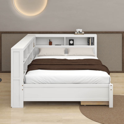 Full Size Daybed With Drawers, Shelf And USB