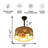 12 In. Modern Black Ceiling Fan, 8 Abs Wood-look Blades, 4-light E12 Sockets, Remote, Dc Motor And Downrods
