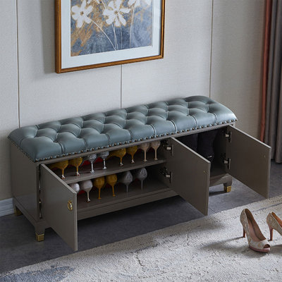 Banc rembourré bleu