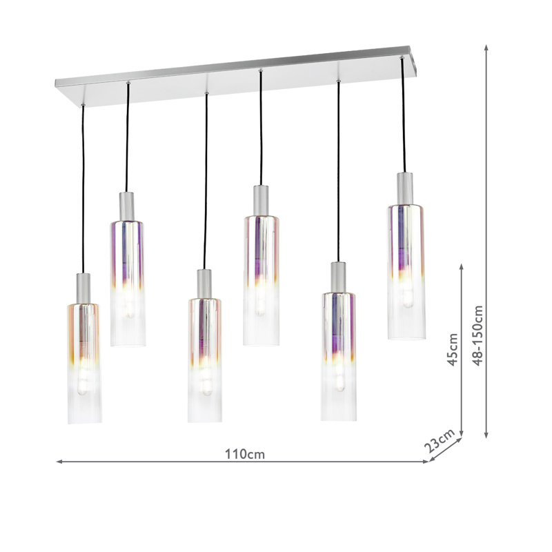 Crumbie 6 - Light Pendant, Silver, Iridised