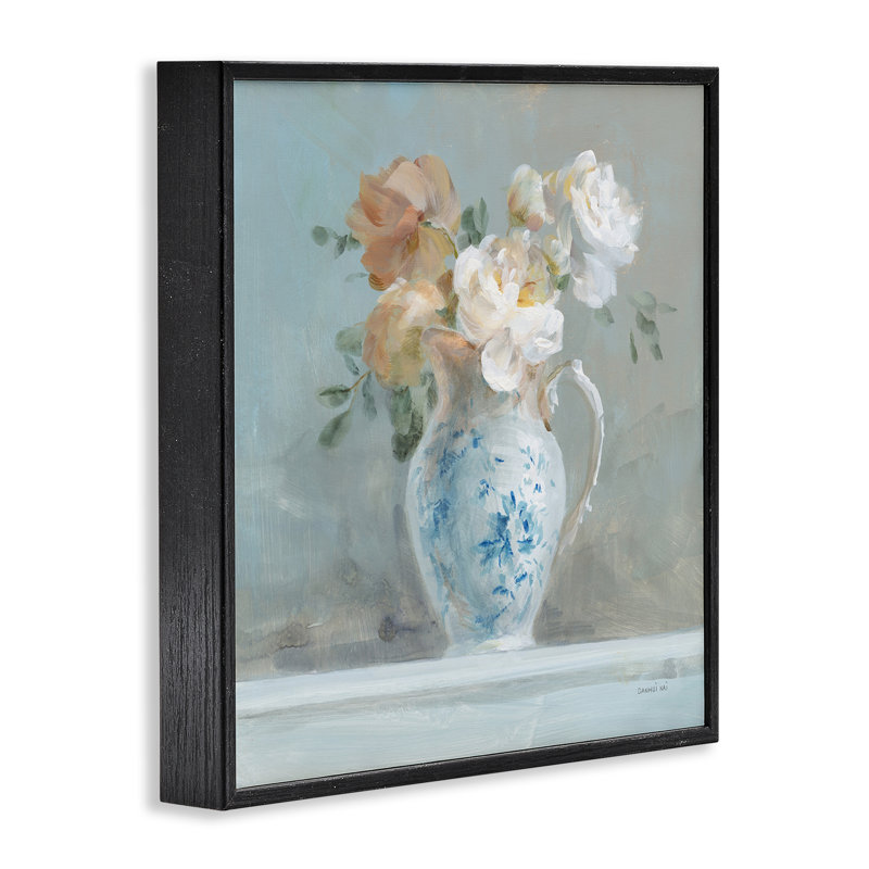 Art floral giclée par Danhui Nai, H 12 po x l 12 po, Giclée encadrée noir minuit