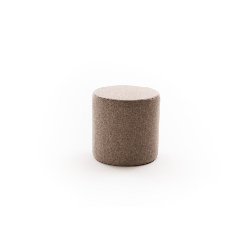 Stylish Brown Pouffe with Wooden Frame, 15.7 in Diameter x 15.7 in Height | 50% Cotton / 50% Polyester Fabric, 32 DNS Foam for Comfort | Easy Clean Design, Perfect for Living Room or Bedroom Decor