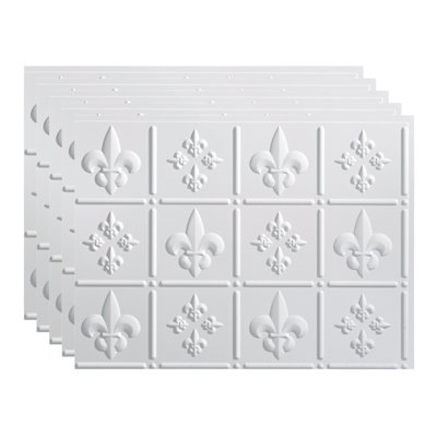 FASÄDE Fleur de Lis Decorative Vinyl 18in x 24in Backsplash Panel