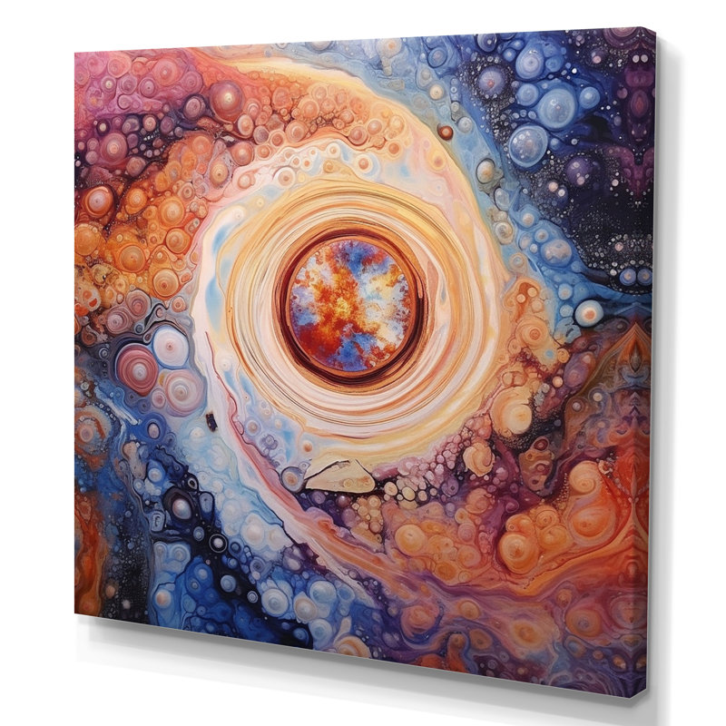 «Yellow Orange», impression galactique sur toile, H 16 po x l 16 po x P 1 po, Toile tendue