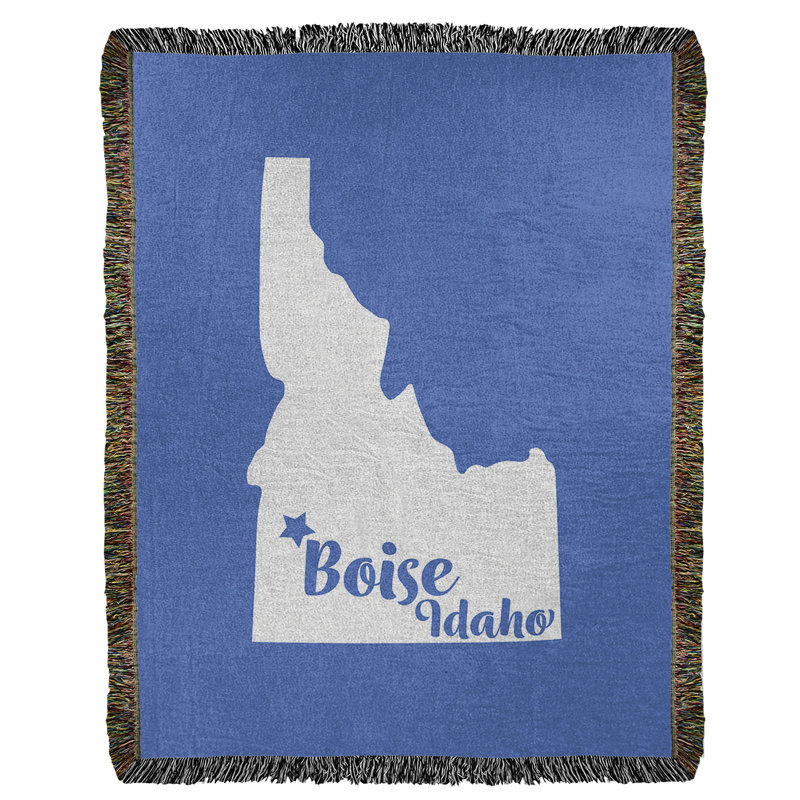 Jeté en coton tissé boise idaho, l 60 po x L 80 po, Bleu