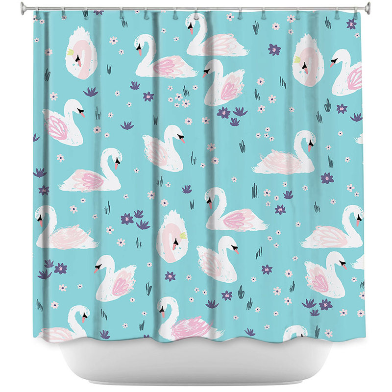 Rideau de douche simple swans