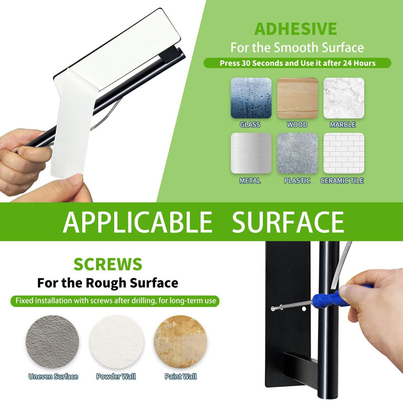 Kitchen Roll Holder Under Cabinet, Damping Black