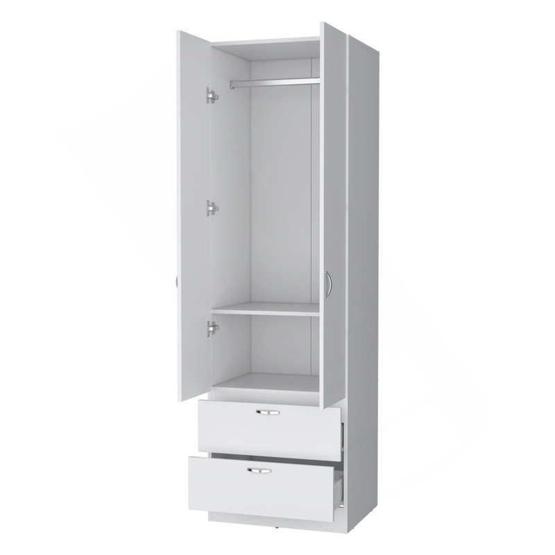 Armoire 2 tiroirs blanche 2 tiroirs, Blanc