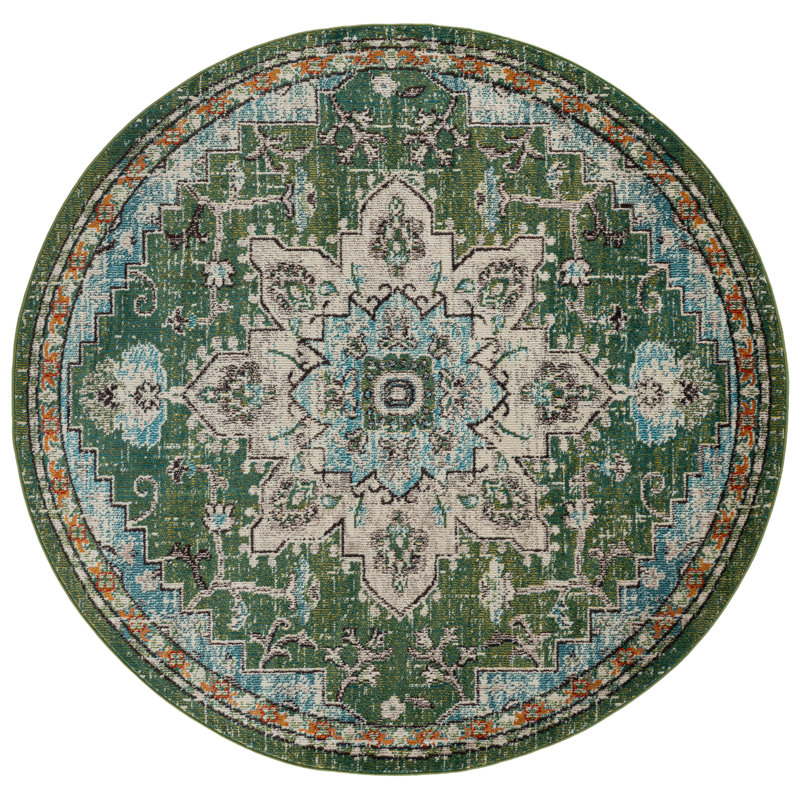 Madison Performance Oriental Indoor Rug, Round 6'7"