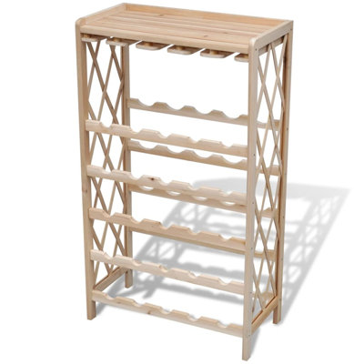 Teebar Floor Wine Bottle Rack Brown