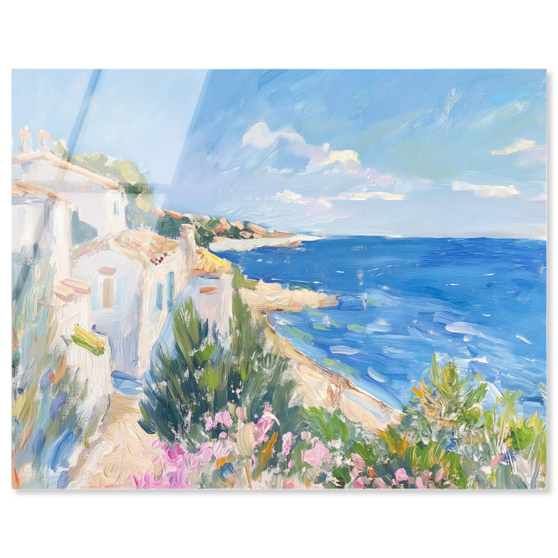 Henri Matisse Interpreted Town III High-Gloss Frameless Acrylic Glass Wall Art Nautical & Beach Print by Oliver Gal, Ready to Hang, 20 x 16