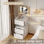 360 Rotating Mobile Dressing Table with Flip-Top LED Mirror - Bedside Vanity with 3 Drawers & Glass