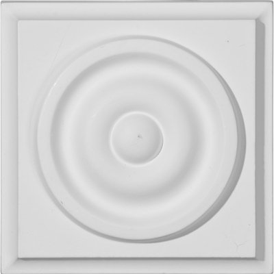 Endurathane Anthony Plinth Block, 3 3/4"W x 3 3/4"H x 1 3/8"P, Factory Primed