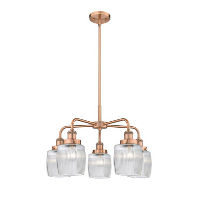 Keenan 5 - Light Glass Dimmable Chandelier