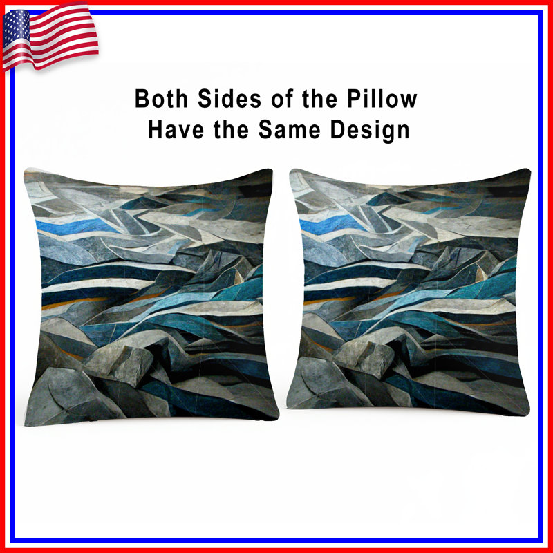 Coussin décoratif abstrait, coussins double face Art, 18 po x 18 po