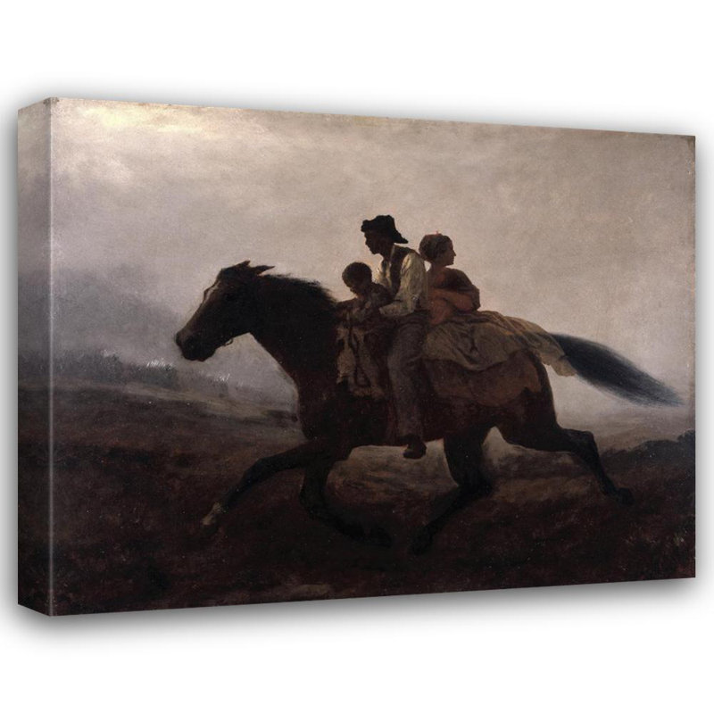 «A Ride for Liberty» par Eastman Johnson - Art mural sur toile tendue avec châssis, H 24 po x l 17 po