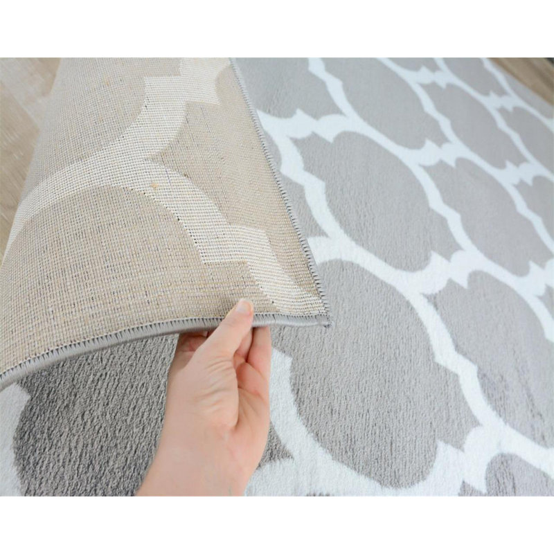 Tapis décoratif grise abstraite Mersey, Rectangle 8 pi x 10 pi